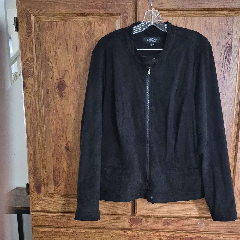 Coffee Shop Plus Size Black Moto Jacket 2X